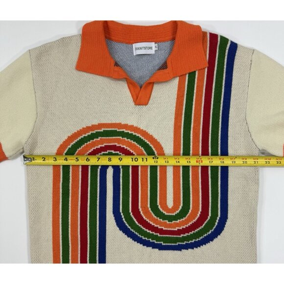 OXKNIT Store Mens Knit Polo Sweater Shirt Sz XL Retro Vintage 60s 70s Mod Style - Picture 5 of 8